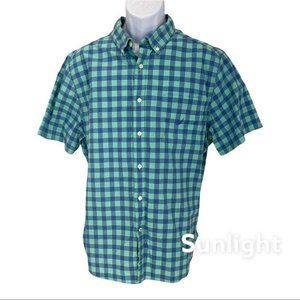 Náutica Blue-Green Plaid Button Down Classic Fit Shirt - Mens Size XL